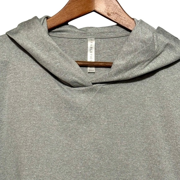 FABLETICS Cloud Jersey Cropped Gray Supersoft Athleisure Workout Hoodie XL - Picture 5 of 10